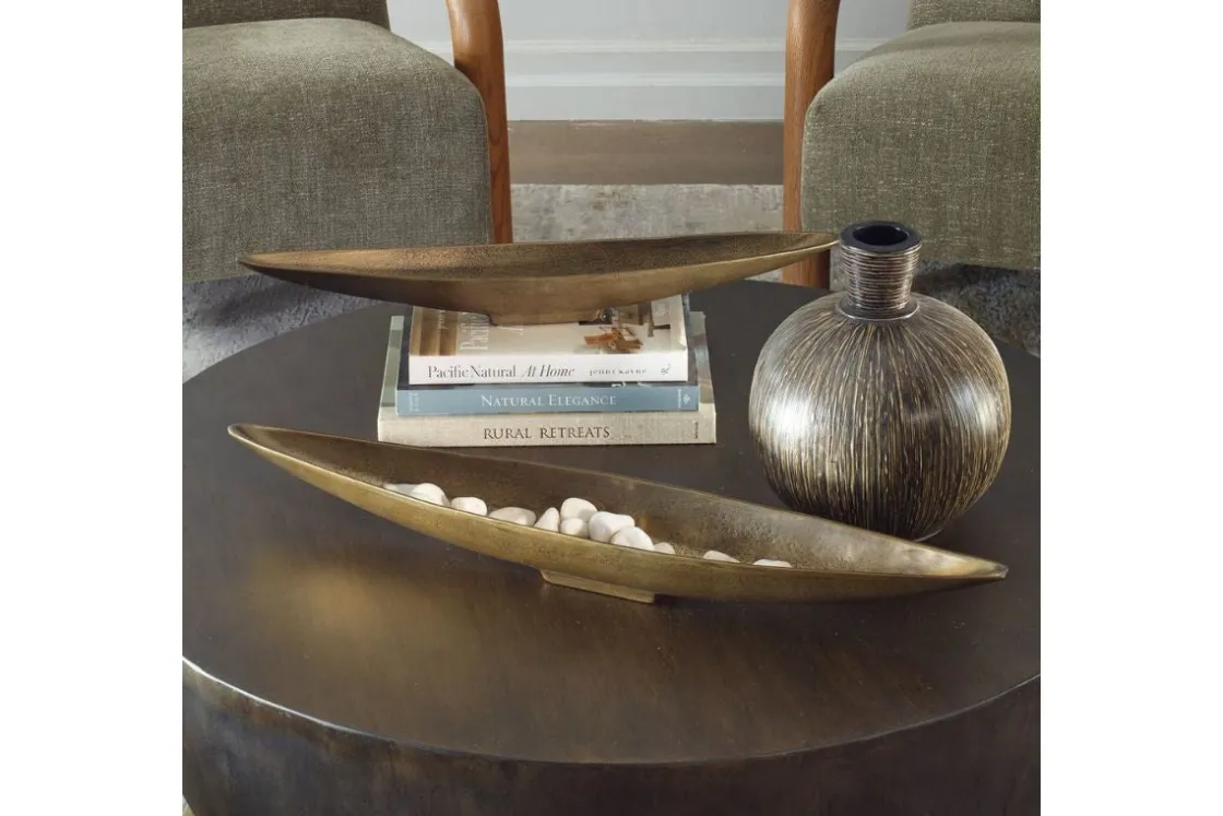 Mor Furniture Riverrun Tray In Gold, Set Of 2