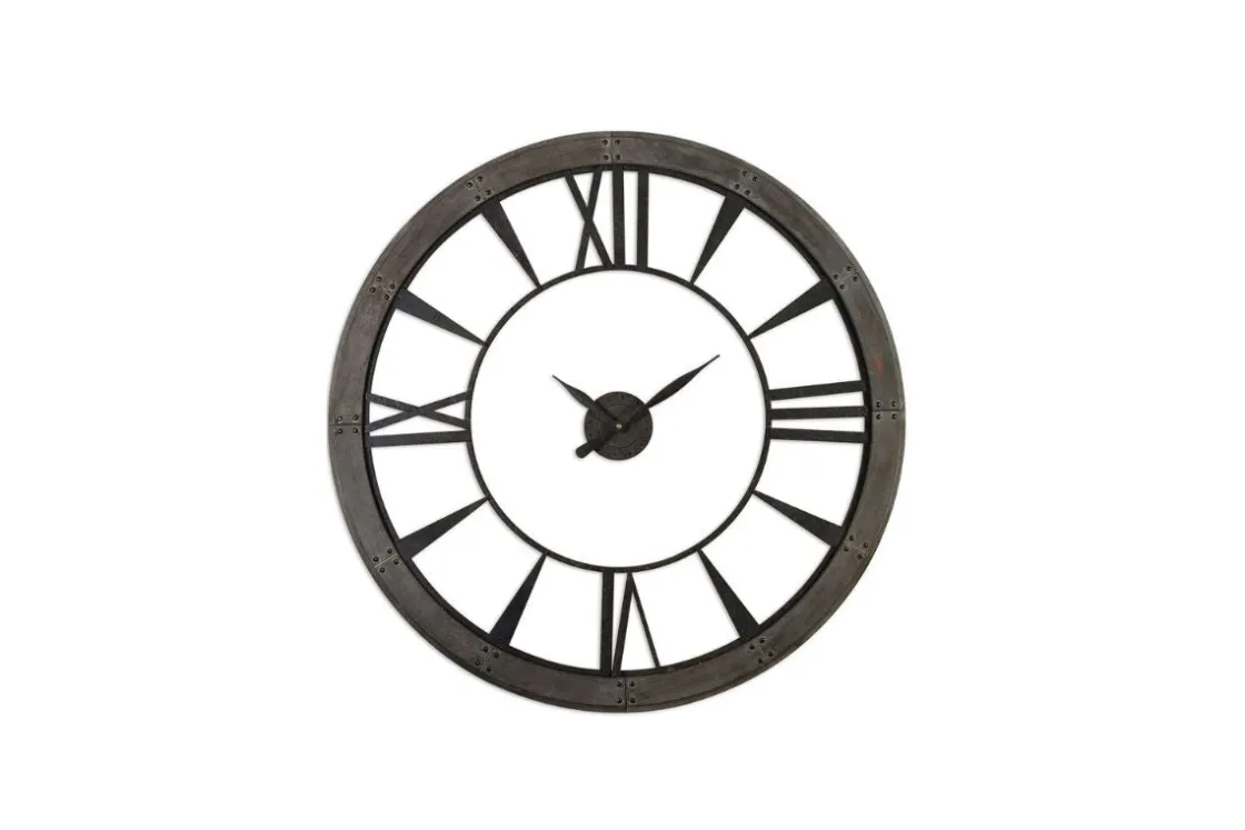 Mor Furniture Ronan Medium Clock In Brown/Gray