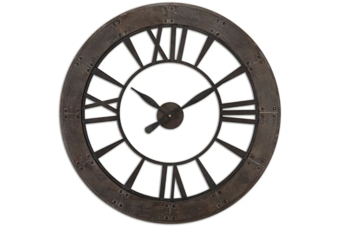 Mor Furniture Ronan Medium Clock In Brown/Gray