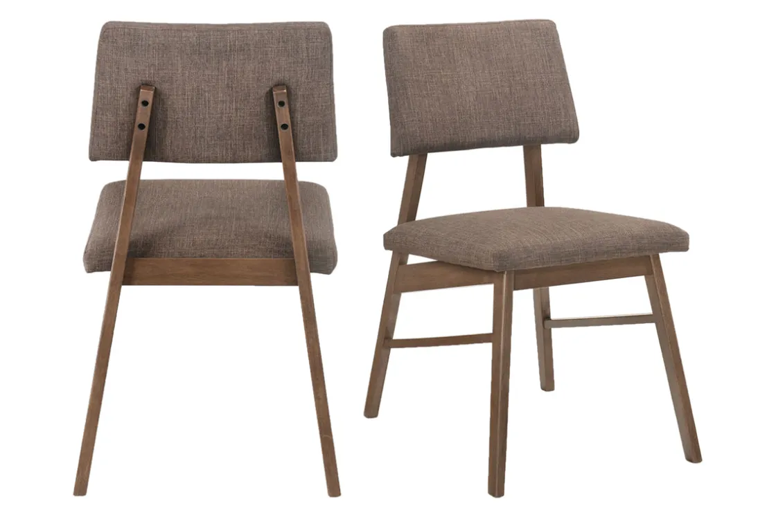 Mor Furniture Ronan Side Chair In Walnut, Set Of 2