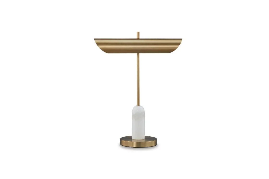 Mor Furniture Rowleigh Desk Lamp In Gold Finish/White