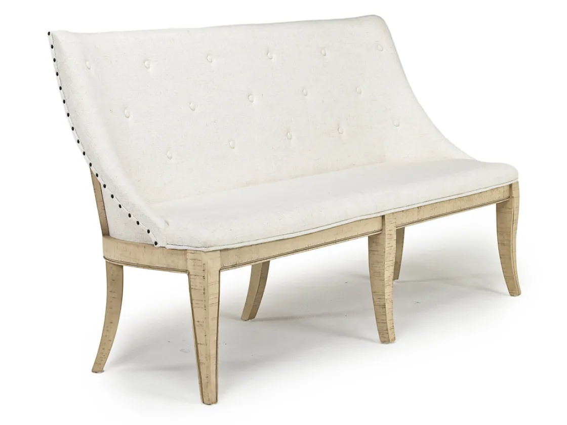 Mor Furniture Roxy Dining Bench In Vintage Taupe, Upholstered