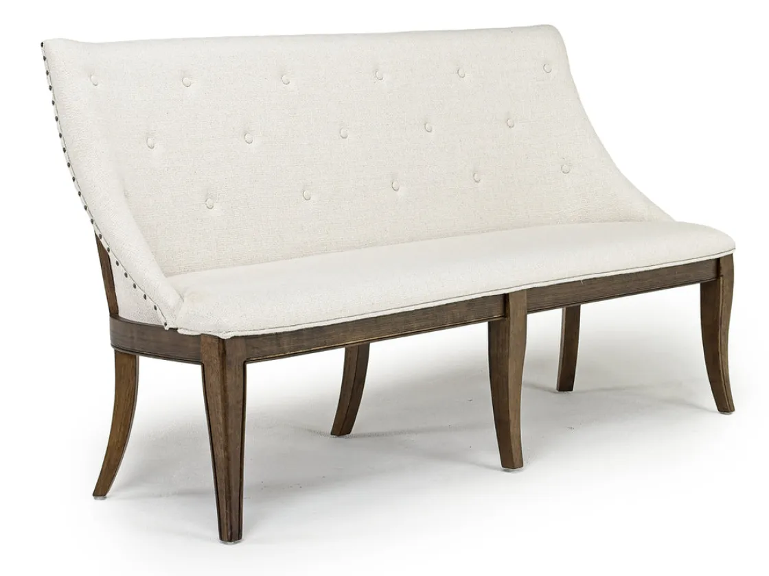 Mor Furniture Roxy Dining Bench In Vintage Taupe, Upholstered