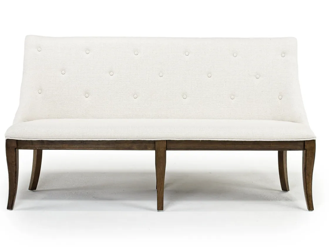Mor Furniture Roxy Dining Bench In Vintage Taupe, Upholstered