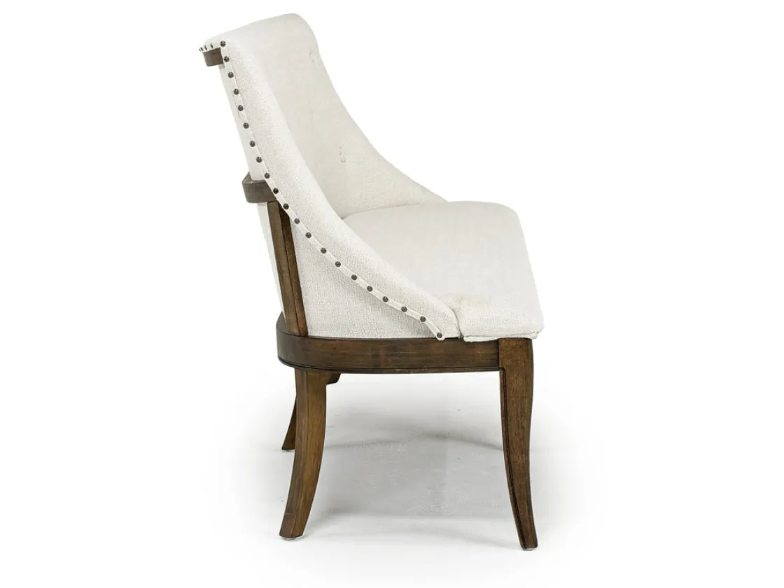 Mor Furniture Roxy Dining Bench In Vintage Taupe, Upholstered