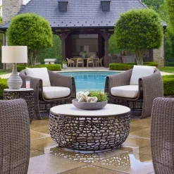 Mor Furniture Sabena Outdoor Round Coffee Table In Black