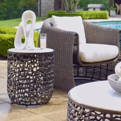 Mor Furniture Sabena Outdoor Round End Table In Black