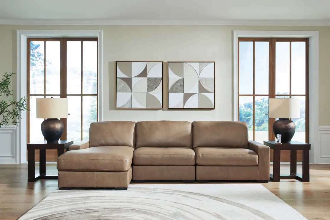 Mor Furniture Sahara 1 Arm Chaise In Sahara Leather, Left Facing