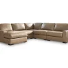 Mor Furniture Sahara 5 Piece Chaise Sectional In Sahara Leather, Left Facing