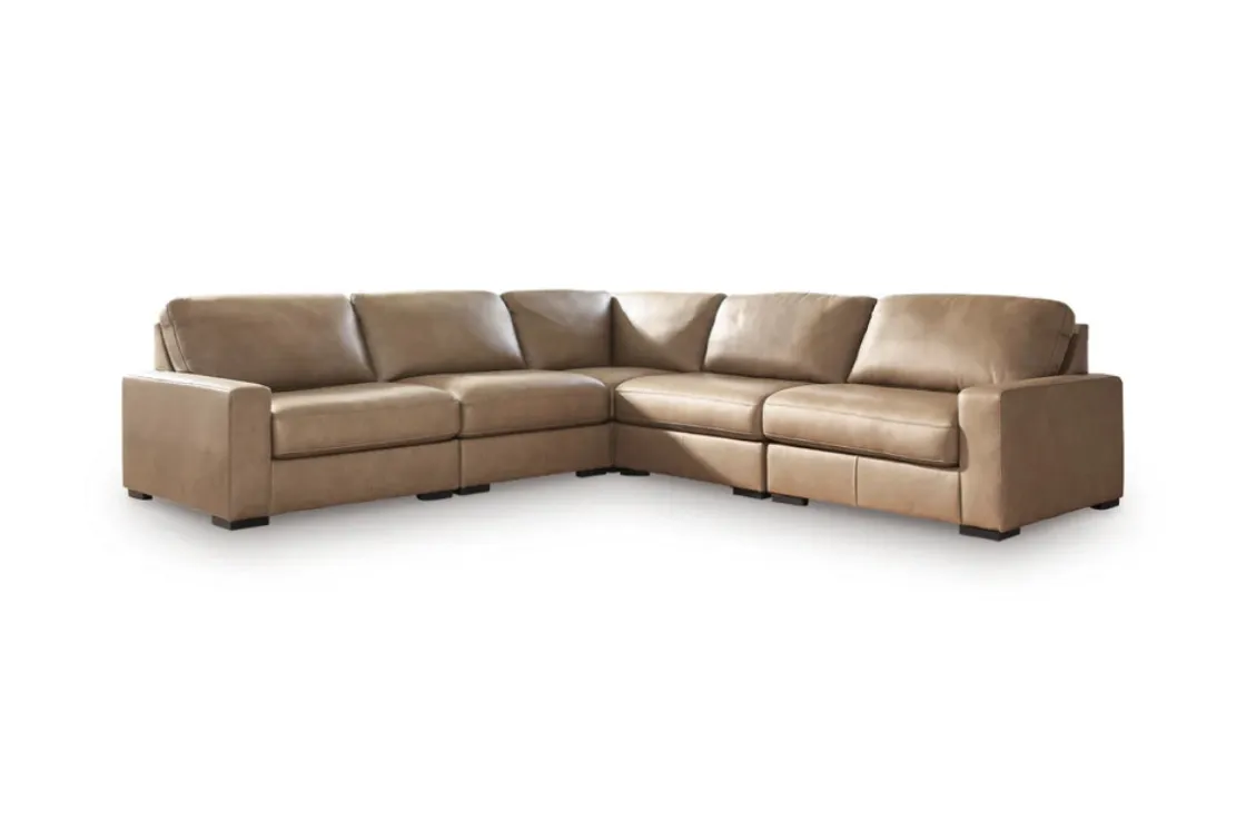 Mor Furniture Sahara 5 Piece Sectional In Sahara Leather
