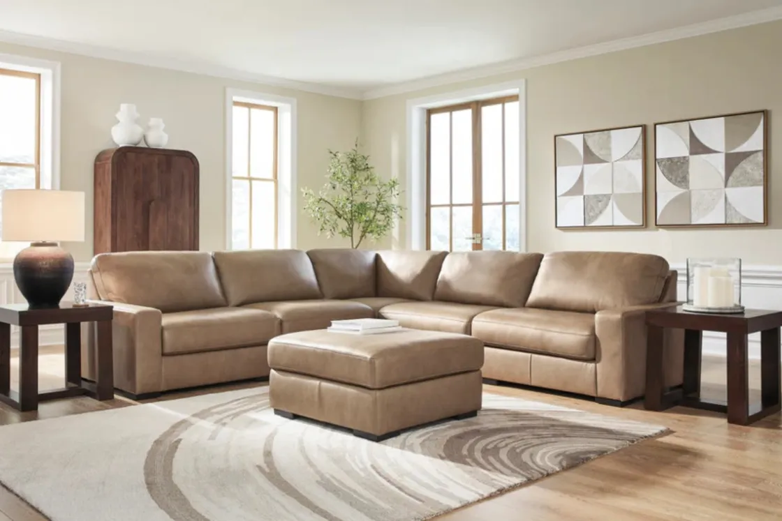 Mor Furniture Sahara 5 Piece Sectional In Sahara Leather