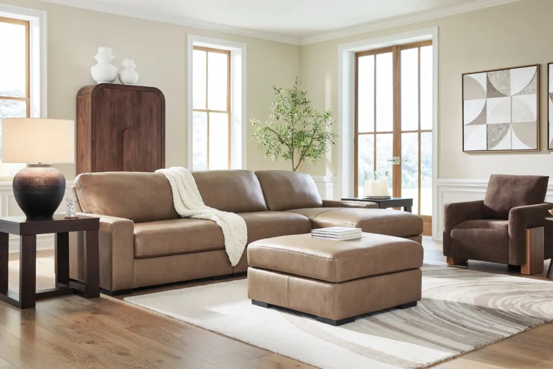 Mor Furniture Sahara Sofa Chaise In Sahara Leather, Left Facing