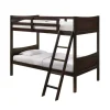 Kids Mor Furniture Sami Bunk Bed W/ Ladder In Espresso, Twin/ Twin