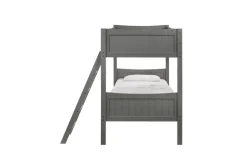 Kids Mor Furniture Sami Bunk Bed W/ Ladder In Espresso, Twin/ Twin