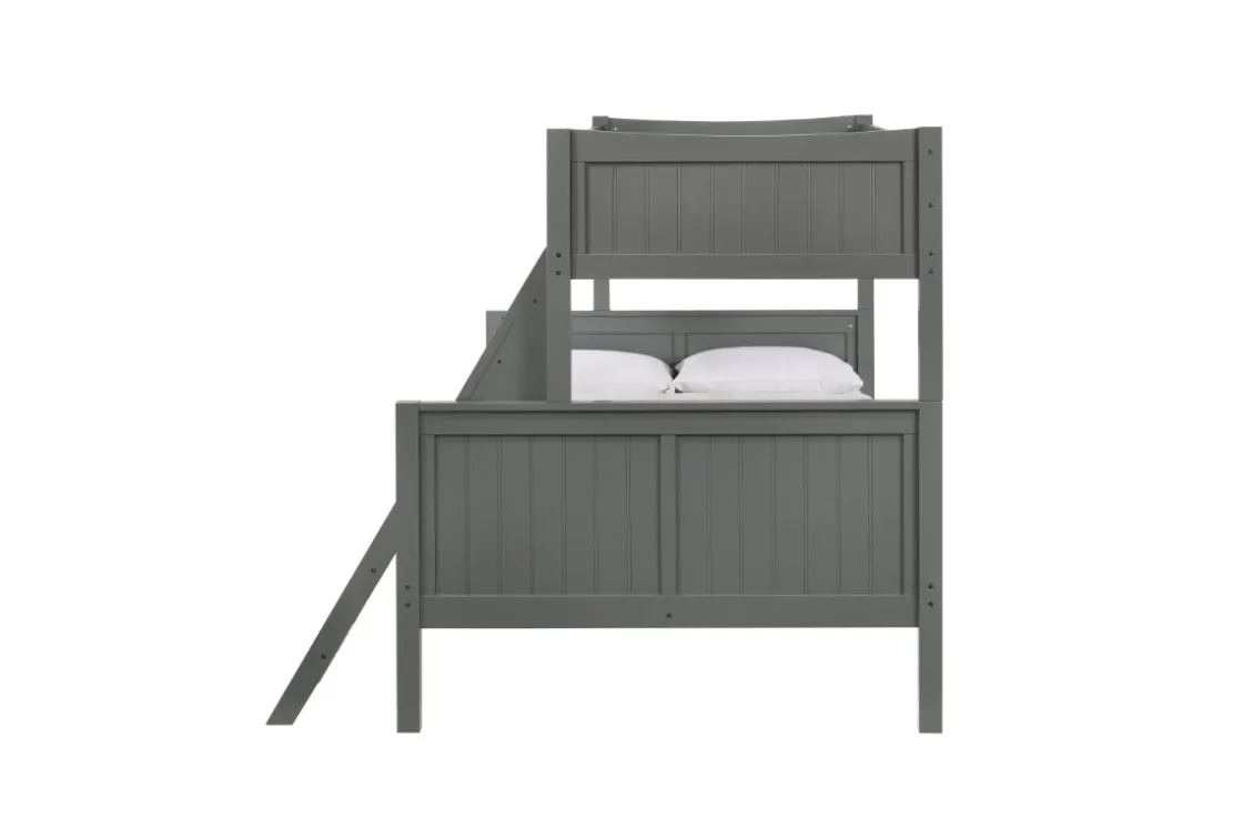 Kids Mor Furniture Sami Bunk Bed W/ Ladder In Espresso, Twin/ Twin