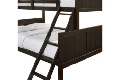 Kids Mor Furniture Sami Bunk Bed W/ Ladder In Espresso, Twin/ Twin