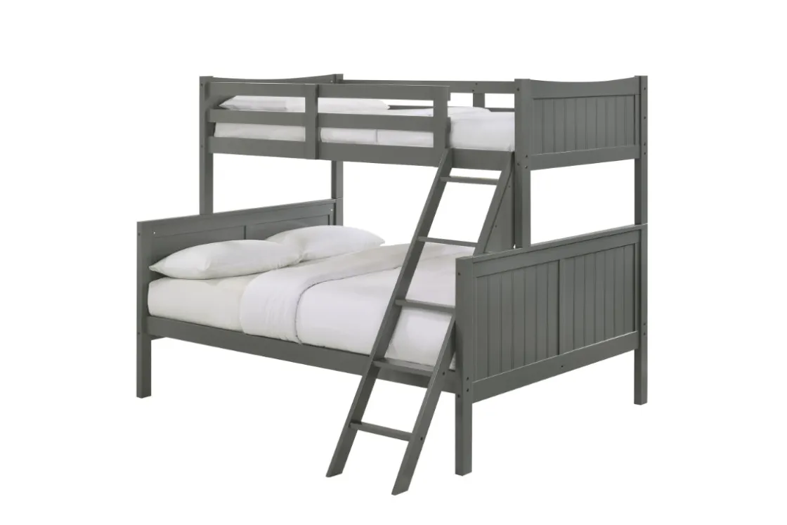 Kids Mor Furniture Sami Bunk Bed W/ Ladder In Espresso, Twin/ Twin