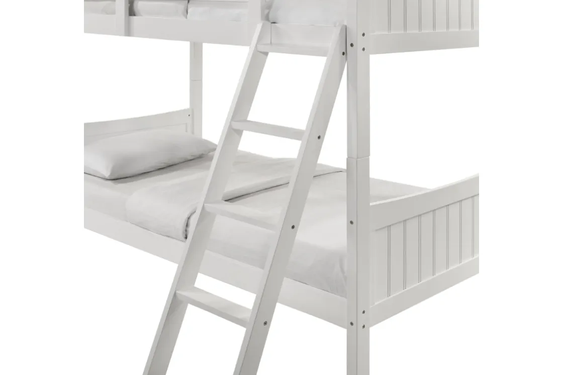 Kids Mor Furniture Sami Bunk Bed W/ Ladder In Espresso, Twin/ Twin