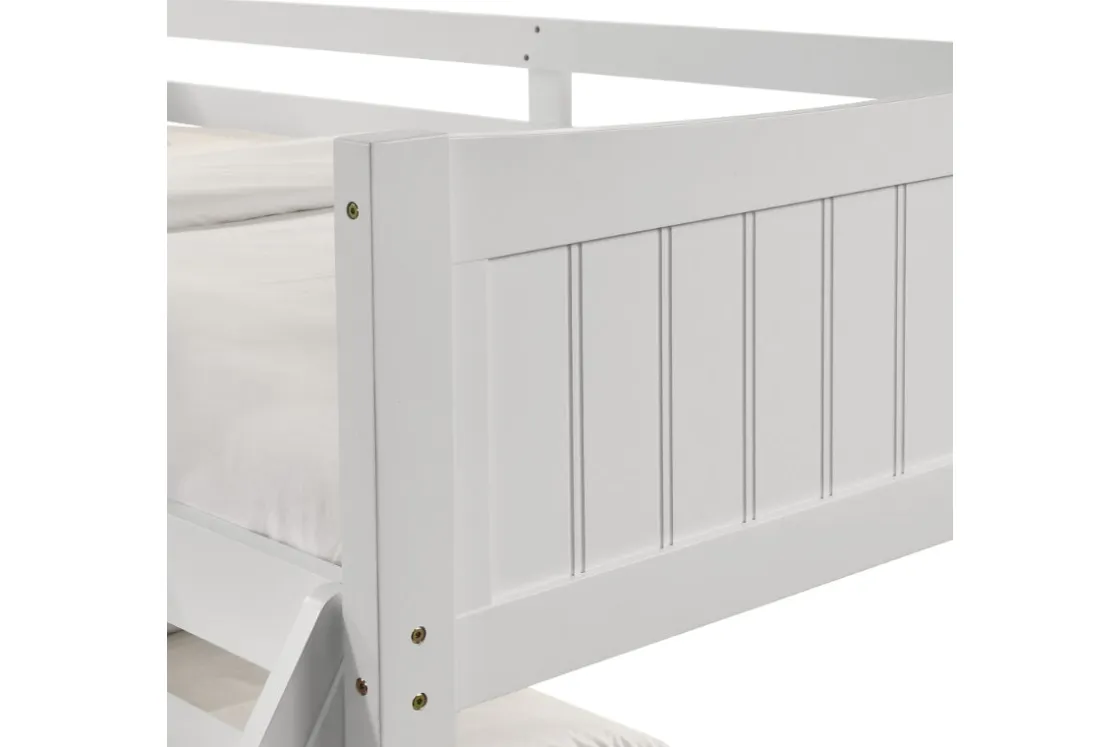 Kids Mor Furniture Sami Bunk Bed W/ Ladder In Espresso, Twin/ Twin