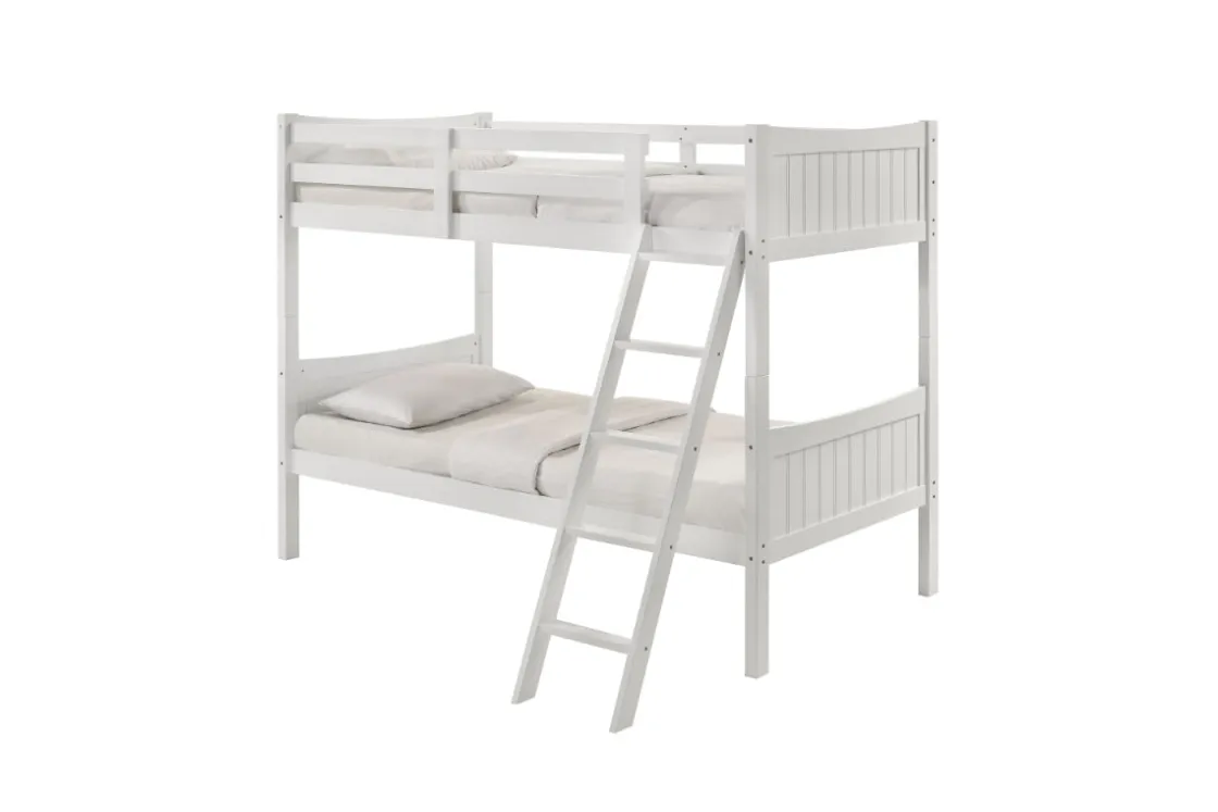 Kids Mor Furniture Sami Bunk Bed W/ Ladder In Espresso, Twin/ Twin