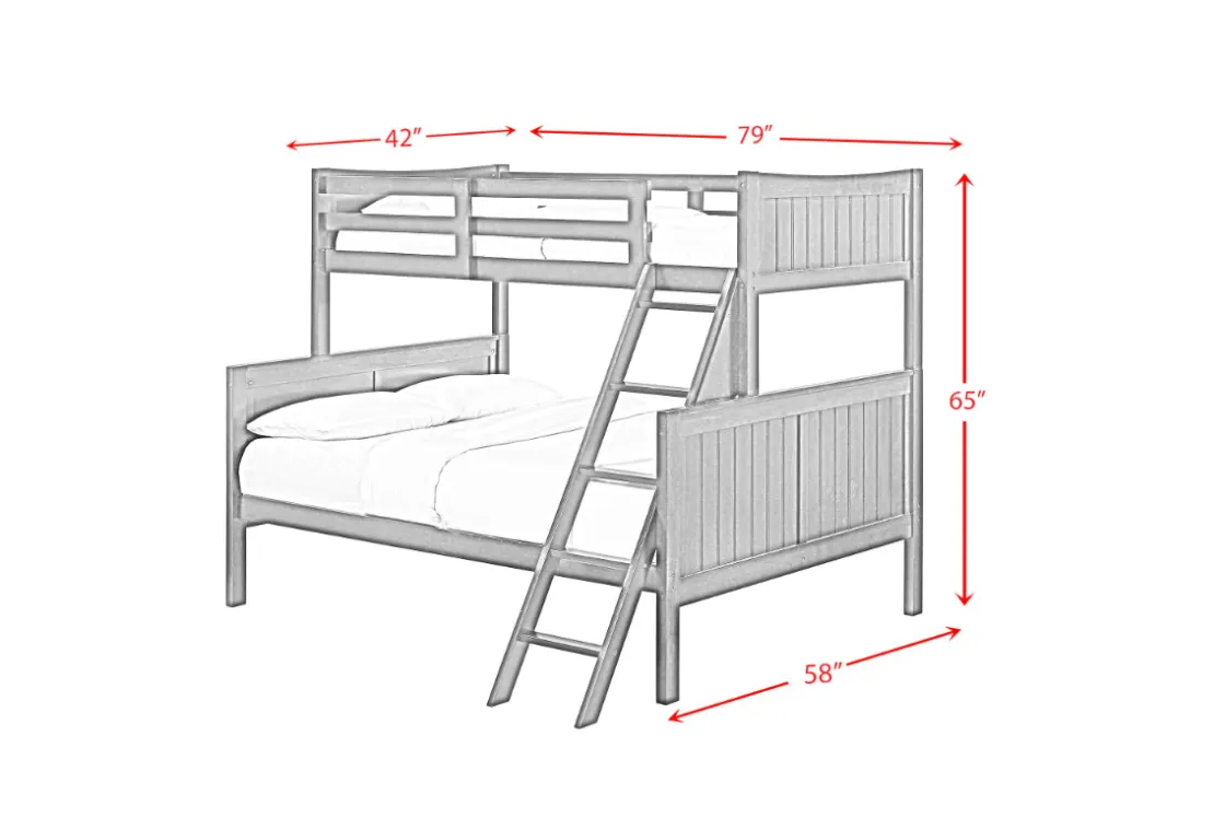 Kids Mor Furniture Sami Bunk Bed W/ Ladder In Espresso, Twin/ Twin