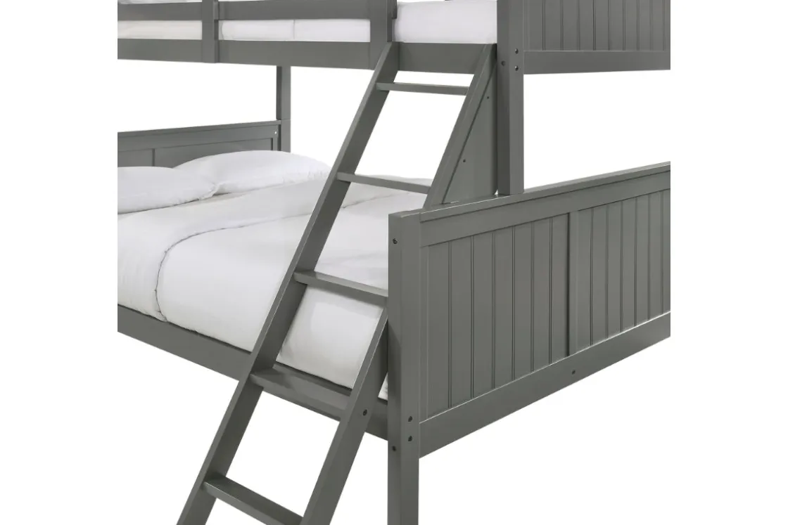Kids Mor Furniture Sami Bunk Bed W/ Ladder In Espresso, Twin/ Twin