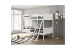 Kids Mor Furniture Sami Bunk Bed W/ Ladder In Espresso, Twin/ Twin