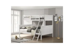 Kids Mor Furniture Sami Bunk Bed W/ Ladder In Espresso, Twin/ Twin