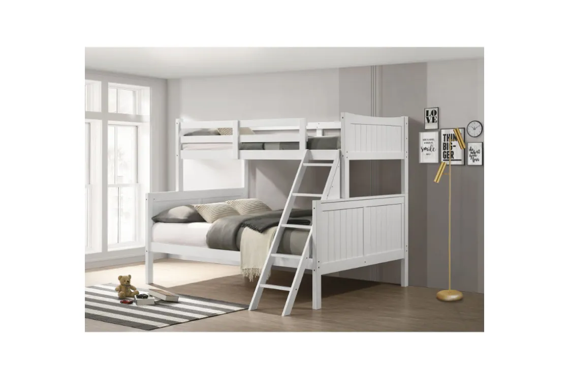 Kids Mor Furniture Sami Bunk Bed W/ Ladder In Espresso, Twin/ Twin