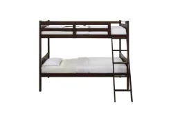 Kids Mor Furniture Sami Bunk Bed W/ Ladder In Espresso, Twin/ Twin