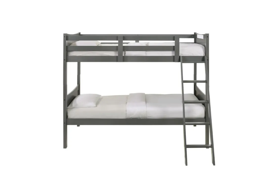Kids Mor Furniture Sami Bunk Bed W/ Ladder In Espresso, Twin/ Twin