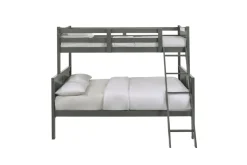 Kids Mor Furniture Sami Bunk Bed W/ Ladder In Espresso, Twin/ Twin