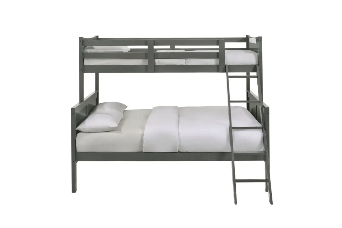 Kids Mor Furniture Sami Bunk Bed W/ Ladder In Espresso, Twin/ Twin