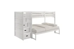 Kids Mor Furniture Sami Bunk Bed W/ Storage Steps In Espresso, Twin/Twin, Right Facing