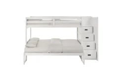 Kids Mor Furniture Sami Bunk Bed W/ Storage Steps In Espresso, Twin/Twin, Right Facing