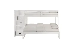 Kids Mor Furniture Sami Bunk Bed W/ Storage Steps In Espresso, Twin/Twin, Right Facing