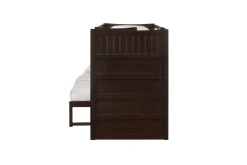 Kids Mor Furniture Sami Bunk Bed W/ Storage Steps In Espresso, Twin/Twin, Right Facing