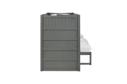 Kids Mor Furniture Sami Bunk Bed W/ Storage Steps In Espresso, Twin/Twin, Right Facing
