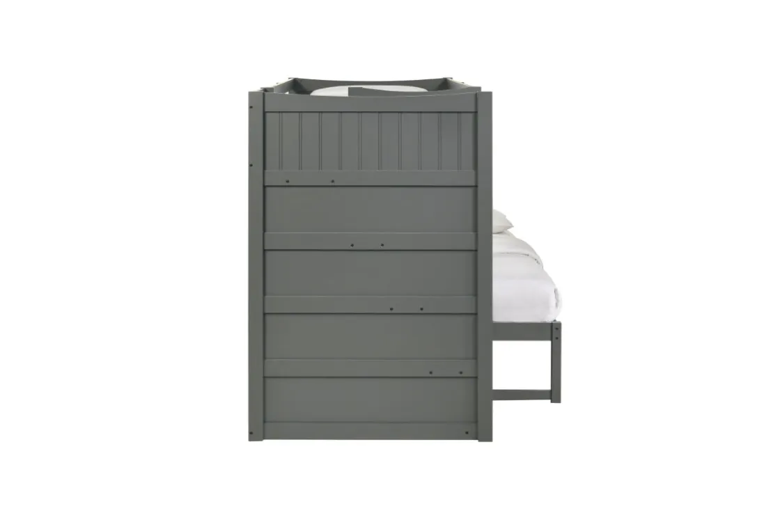 Kids Mor Furniture Sami Bunk Bed W/ Storage Steps In Espresso, Twin/Twin, Right Facing