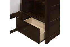 Kids Mor Furniture Sami Bunk Bed W/ Storage Steps In Espresso, Twin/Twin, Right Facing