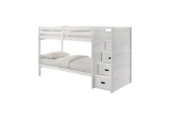 Kids Mor Furniture Sami Bunk Bed W/ Storage Steps In Espresso, Twin/Twin, Right Facing