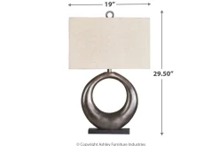 Mor Furniture Saria Metal Table Lamp In Antique Silver Finish