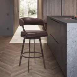 Mor Furniture Saturn Bar Height Swivel Stool In Mineral & Black