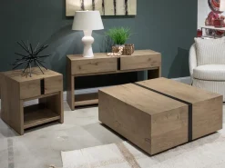 Mor Furniture Sawyer Rectangle Sofa Table In Rustic Caramel