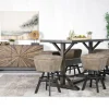 Mor Furniture Sequoia Bar Height Dining Table & 6 Stools In Espresso