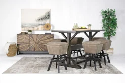 Mor Furniture Sequoia Bar Height Dining Table & 6 Stools In Espresso