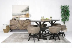 Mor Furniture Sequoia Counter Height Dining Table & 6 Stools In Espresso
