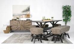 Mor Furniture Sequoia Counter Height Dining Table, 4 Stools & Bench In Espresso