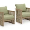 Mor Furniture Serena Shores Outdoor Lounge Chair In Beige/Green, Set Of 2