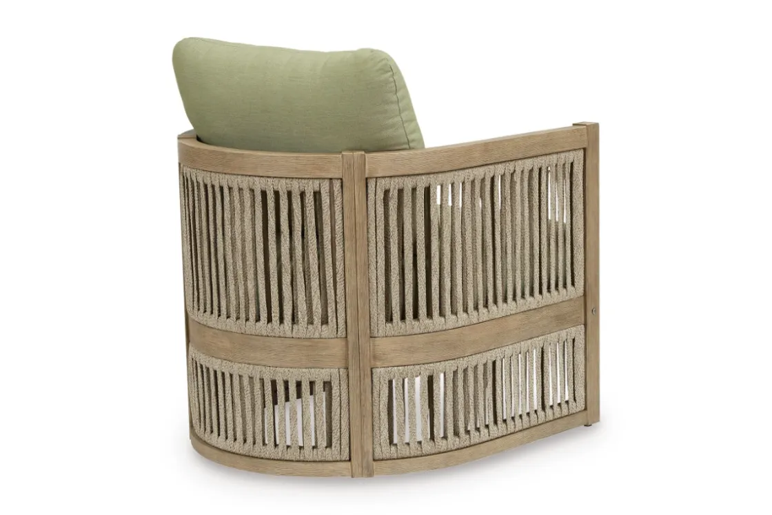 Mor Furniture Serena Shores Outdoor Lounge Chair In Beige/Green, Set Of 2